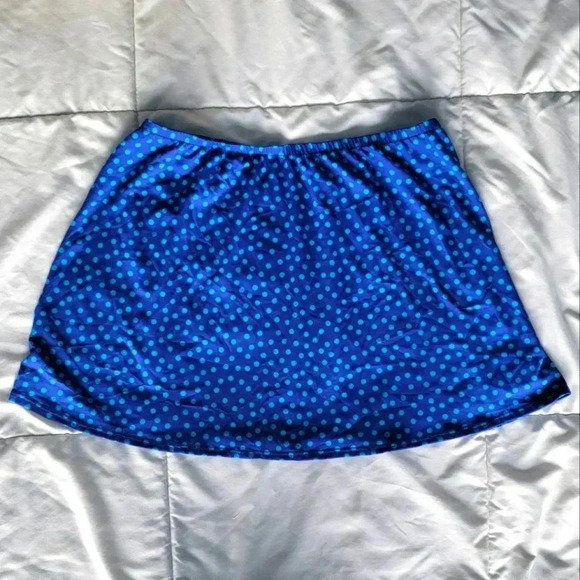 Cuter Couture Blue Polka Dot Beach Cover Up Swim Skirt Size M - Picture 4 of 4